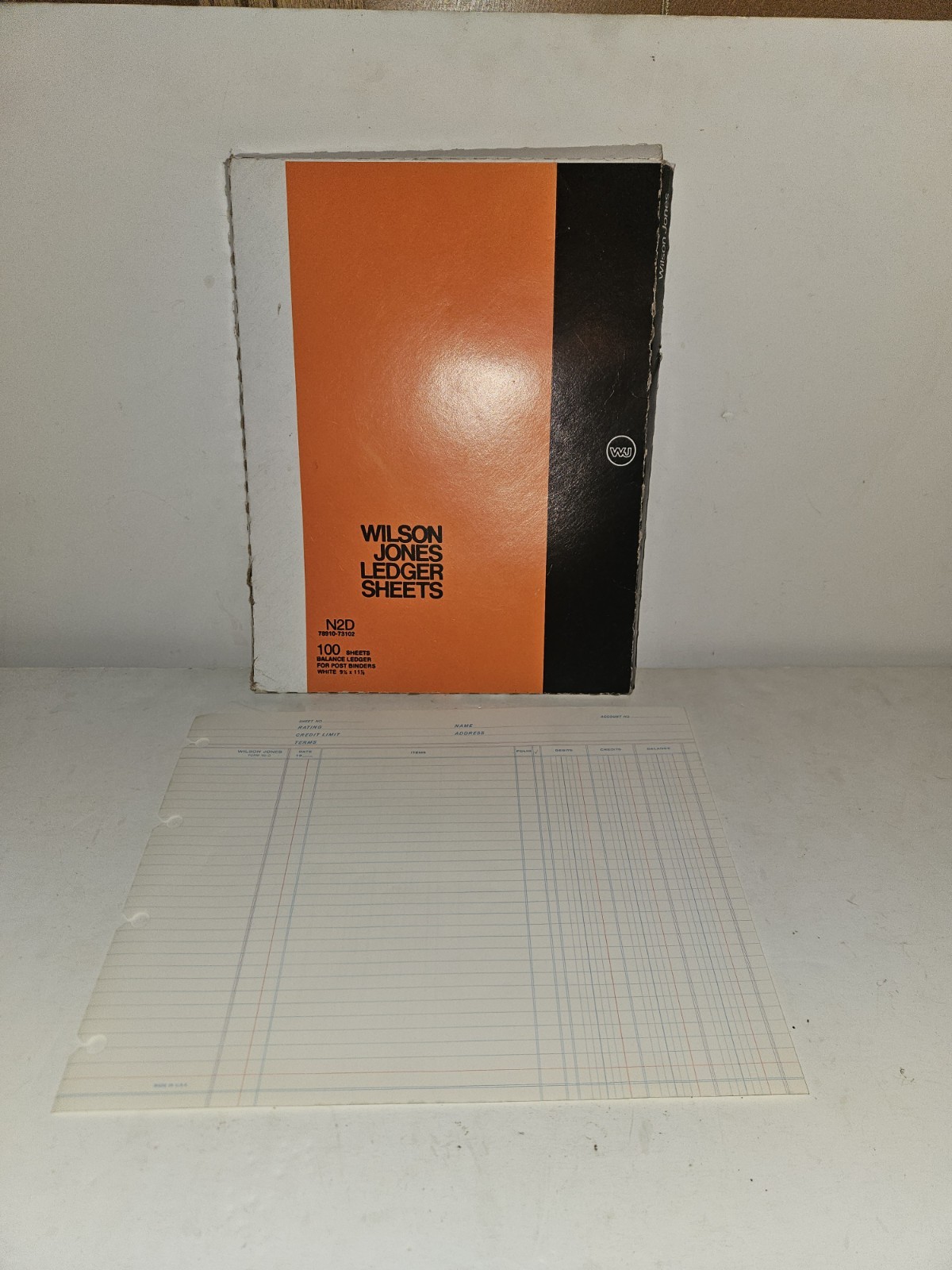 Wilson Jones Balance Ledger Sheets 9 1/4 x 11 7/8 N2D 4 Hole Punched 100 Sheets