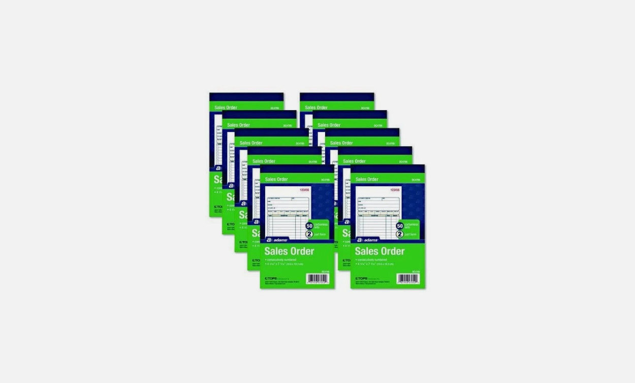 Adams DC4705 Multipart Sales Order Pad, 12 Lines, 4.19 x 6.69, 50 Forms, 10 PK