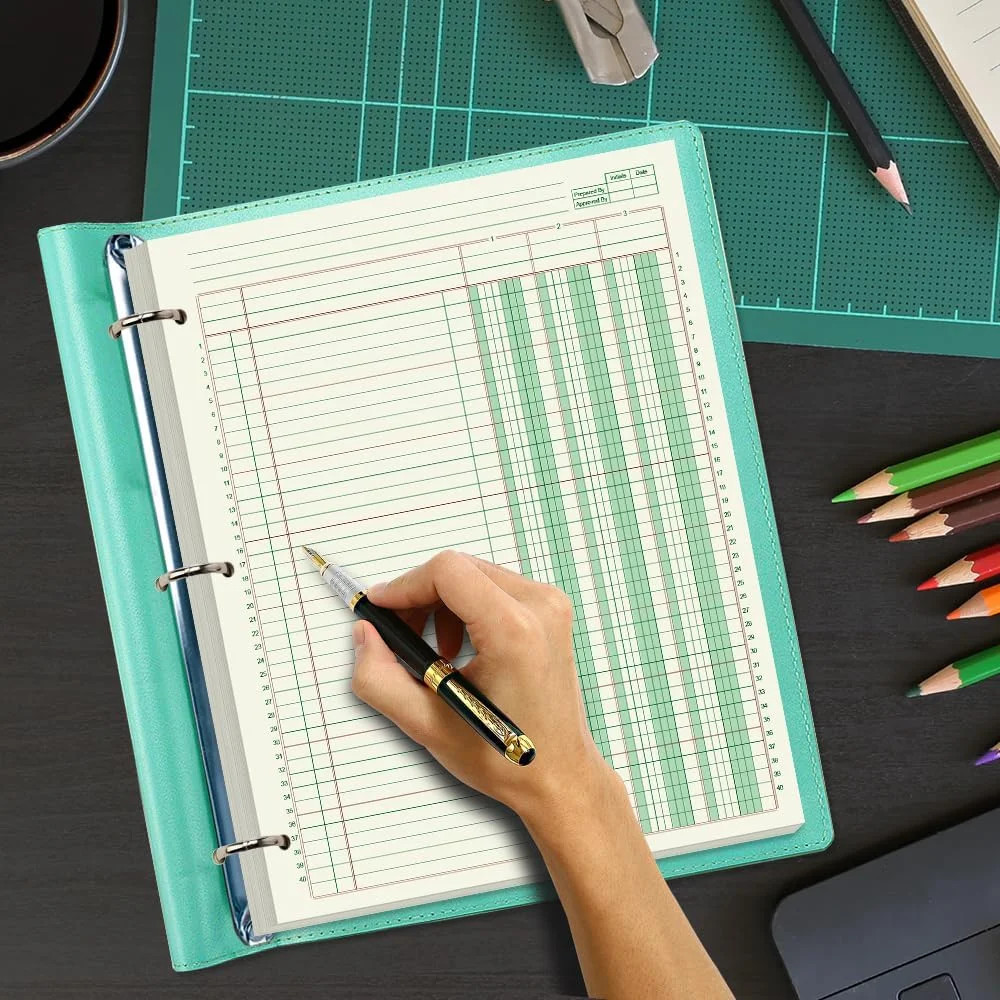 Columnar Analysis Pad 3 Column Ledger – 3 Hole Punched Accounting Ledger Book Re