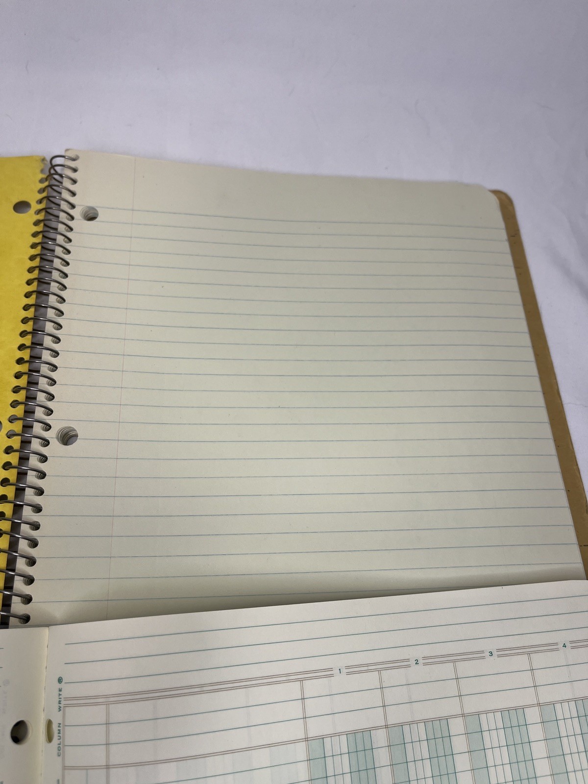 Wilson Jones G7504 Column Write Columnar Pad Green 50 Sheets and Yellow notebook