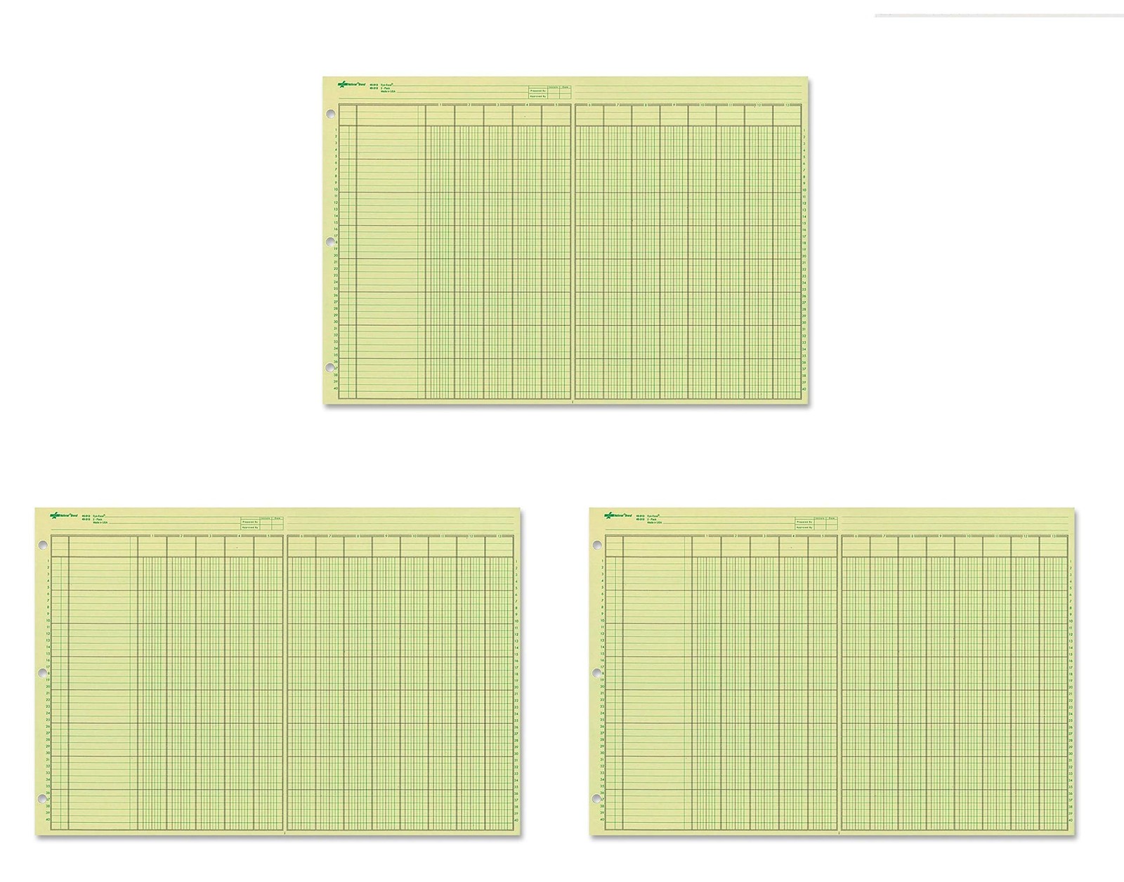 National Analysis Pad, 13 Columns, Green Paper, 11 x 16.375″, 50 Sheets, Sold…