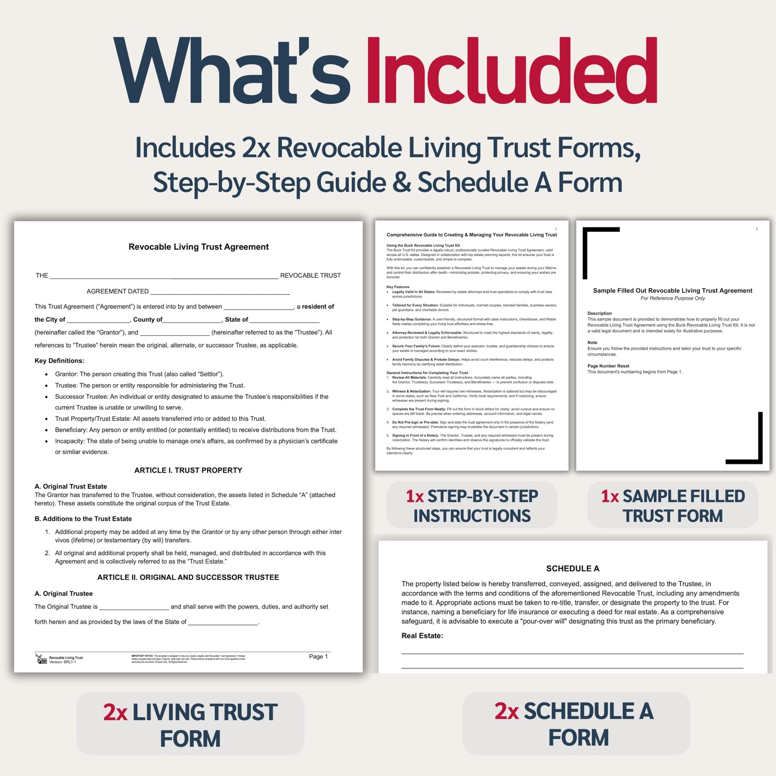 Living Trust Forms Kit Attorney Prepared 50 State Avoid Probate Protect Assets