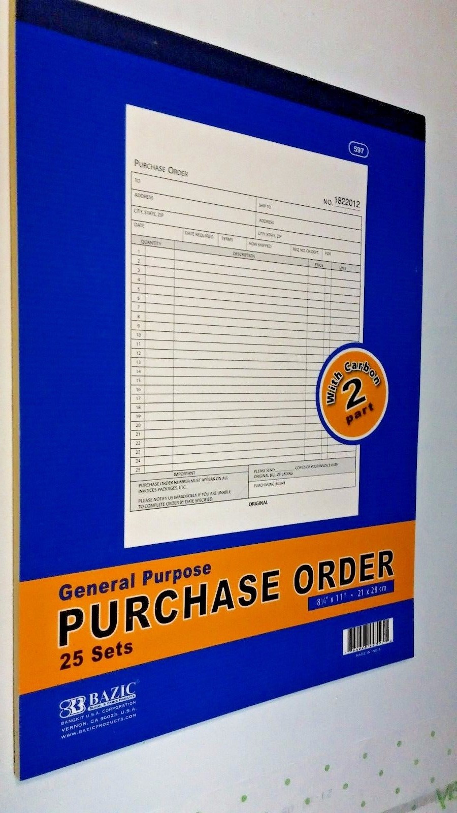 2pk Sales Order Book / Receipt Book 25 Duplicate Forms 81/2 inchx 11 free shppn