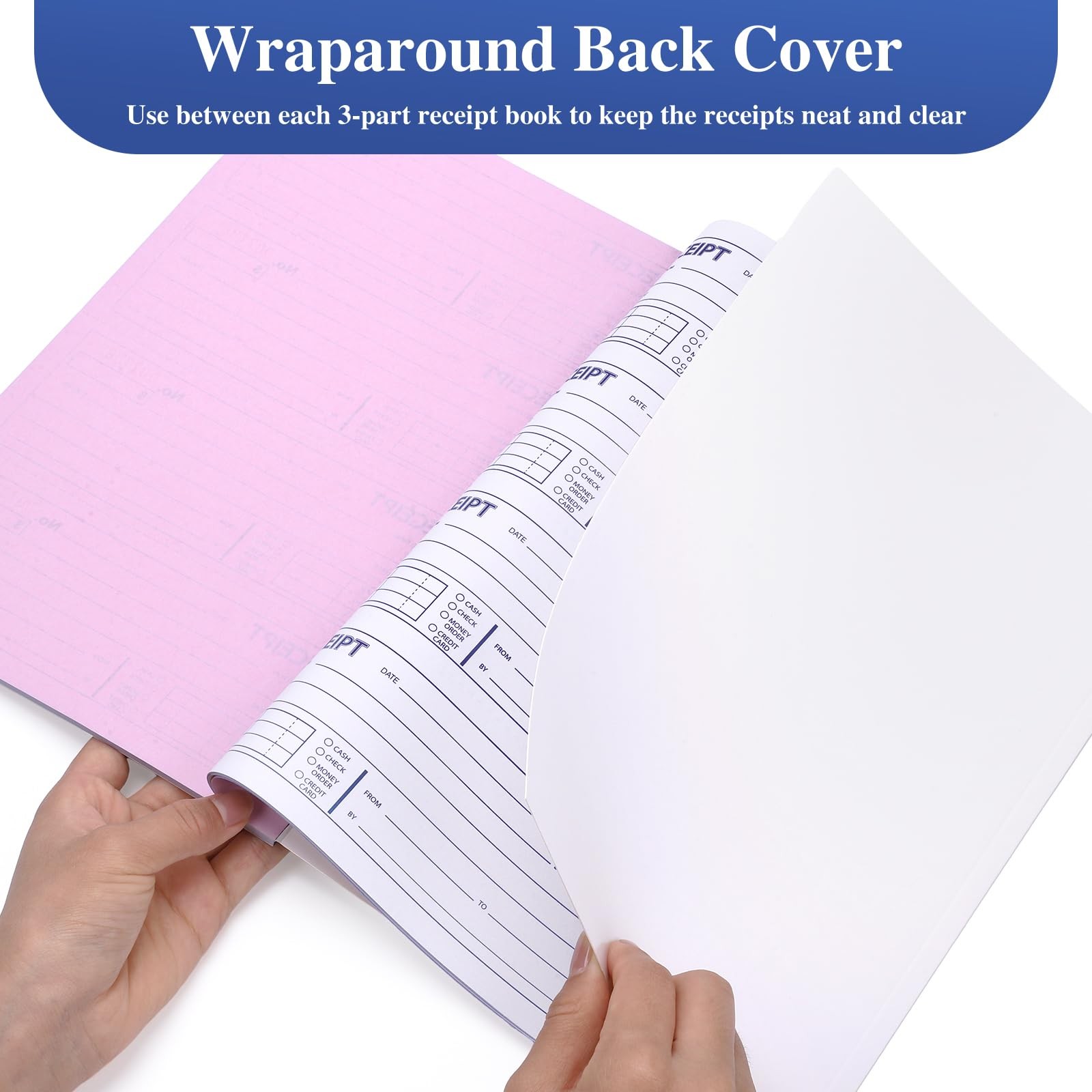 6 Pack Receipt Books 3Part Carbonless White Yellow Pink 100 Sets Per Book