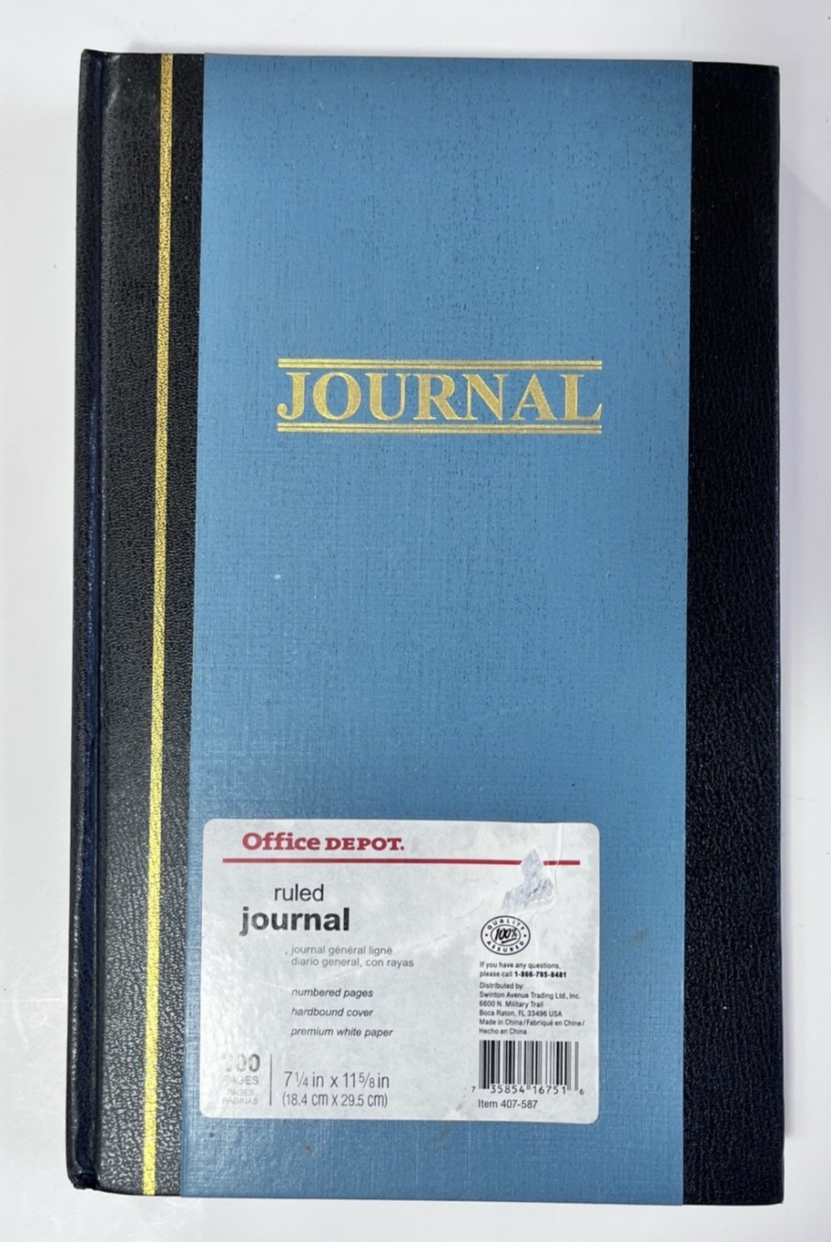 Ruled Journal Hardbound Accounting Ledger Book 300 pgs CLEAN Office Depot 2006