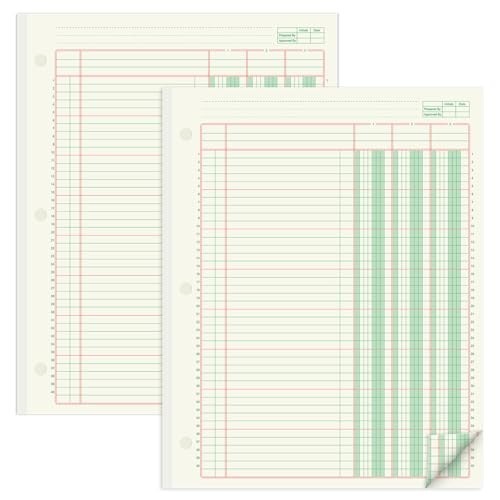 100 Sheets Columnar Analysis Pad – 3 Column Ledger Book, 8.5″x11″, Accounting &