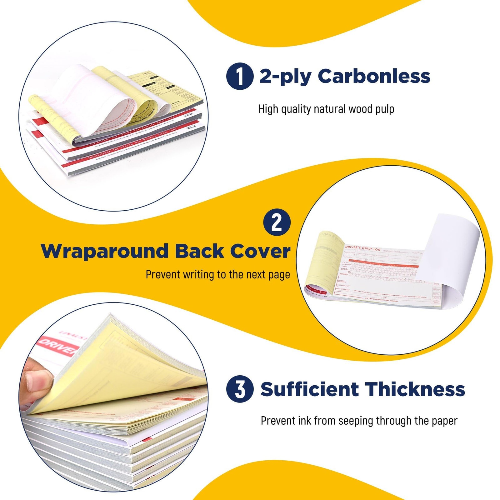 15 Pack Daily Log Books for Truck Drivers with 7 & 8 Day Recap, Driver 15