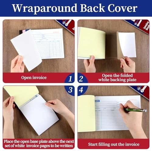 9 Pad Invoice Book for Small Business – 2-Part Carbonless Receipt & Work Order,