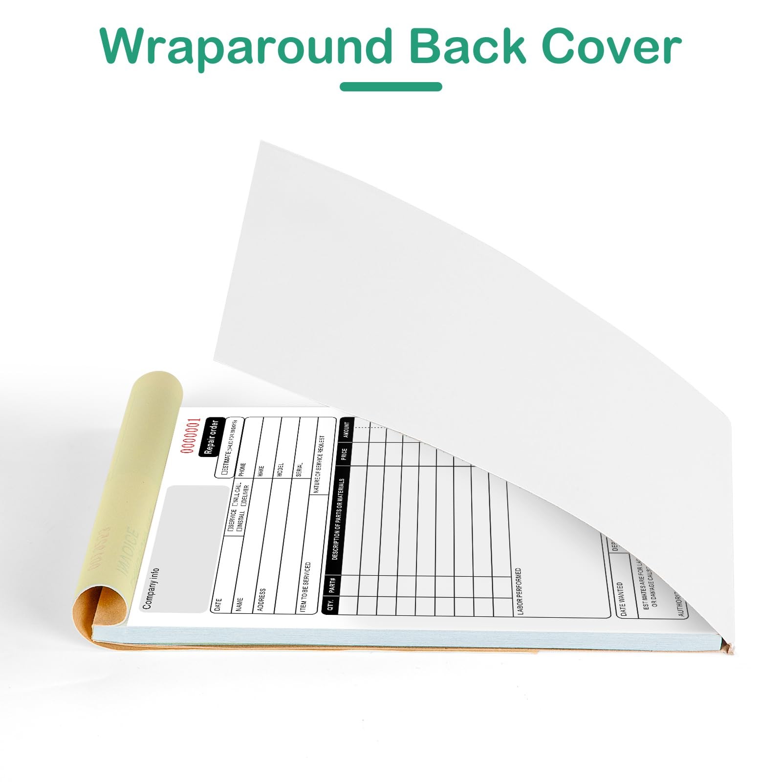 5 Packs Repair Order Book 2 Part Carbonless 5.7×8.3 Inch 50 Sets Receipt