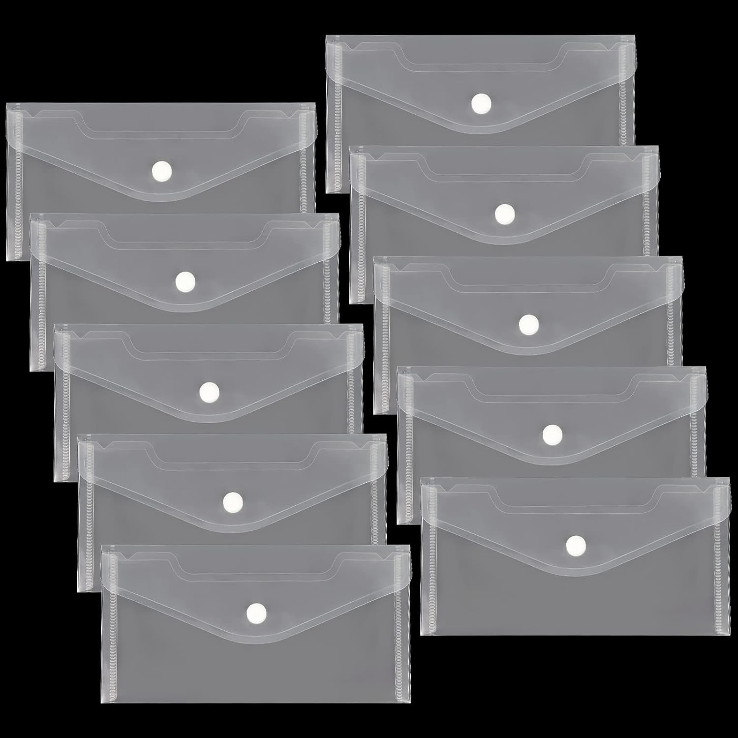 Plastic Envelopes 10 Pack Clear Document 4.13×7.87inch, Transparent
