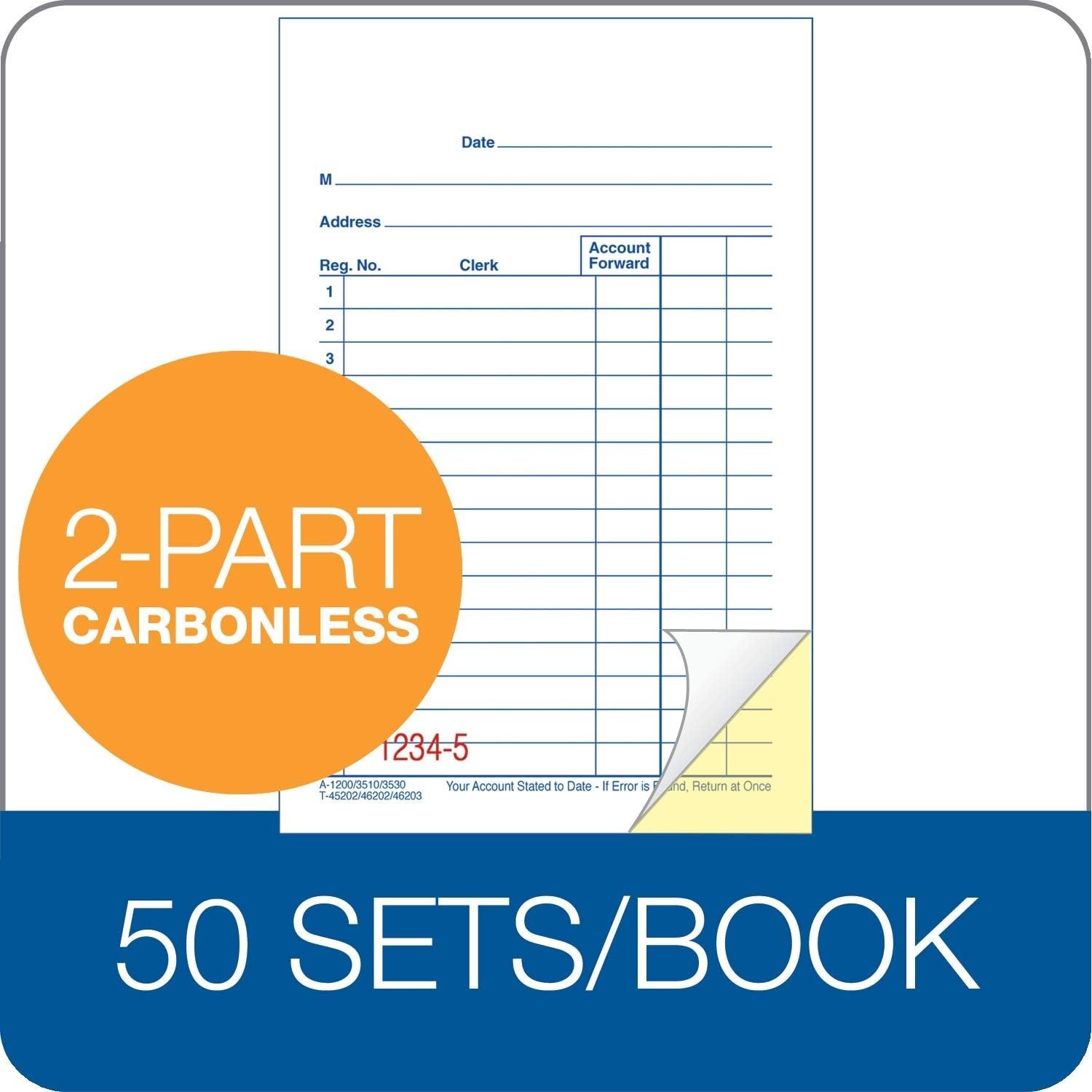 Efficient 2-Part Carbonless Invoice and Receipt Book – 50 Sets Each, 3 Pack