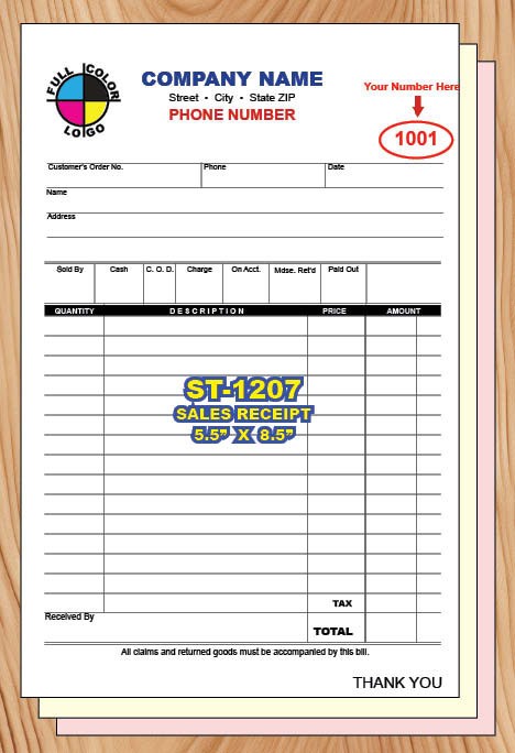 CUSTOM PRINTED 2, 3 or 4 Part INVOICE-SALES RECEIPT-ESTIMATE-QUOTE-PROPOSAL