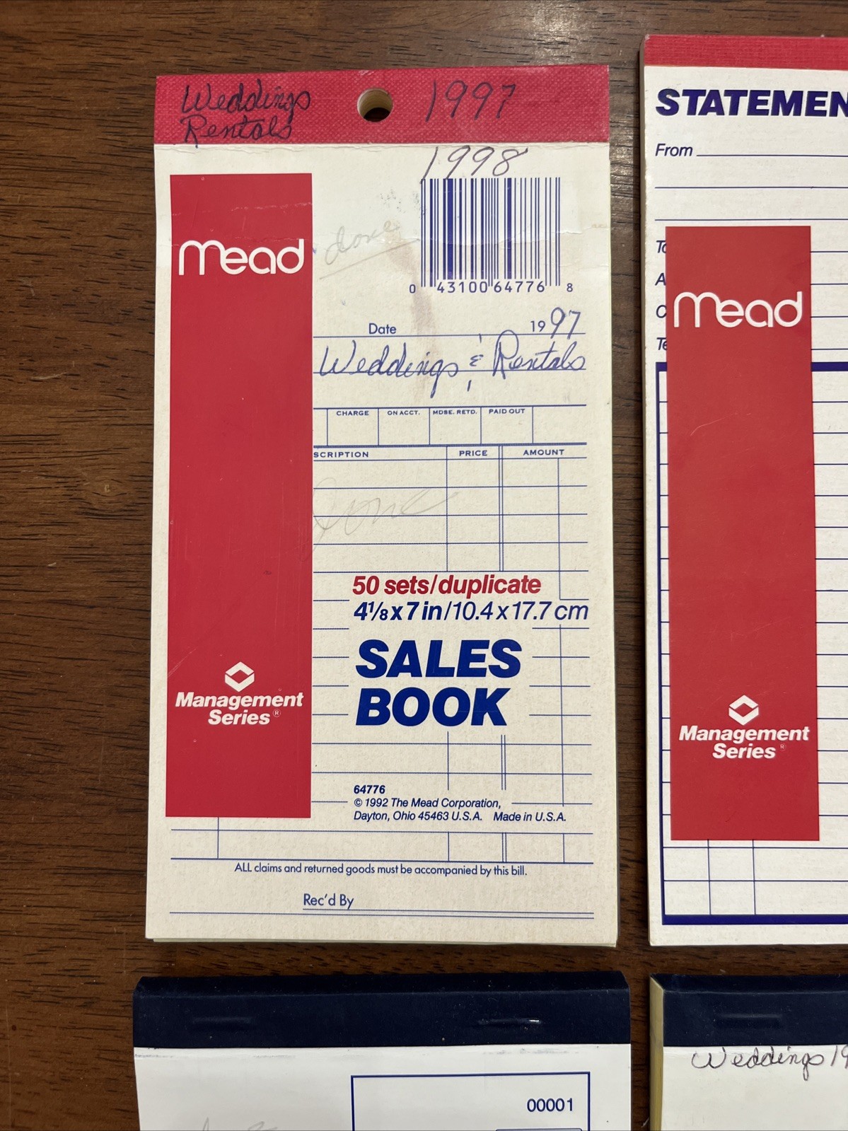 Lot Of 1992 & 93 Vintage Sales Order Books & Statement Business Blanks & Sales