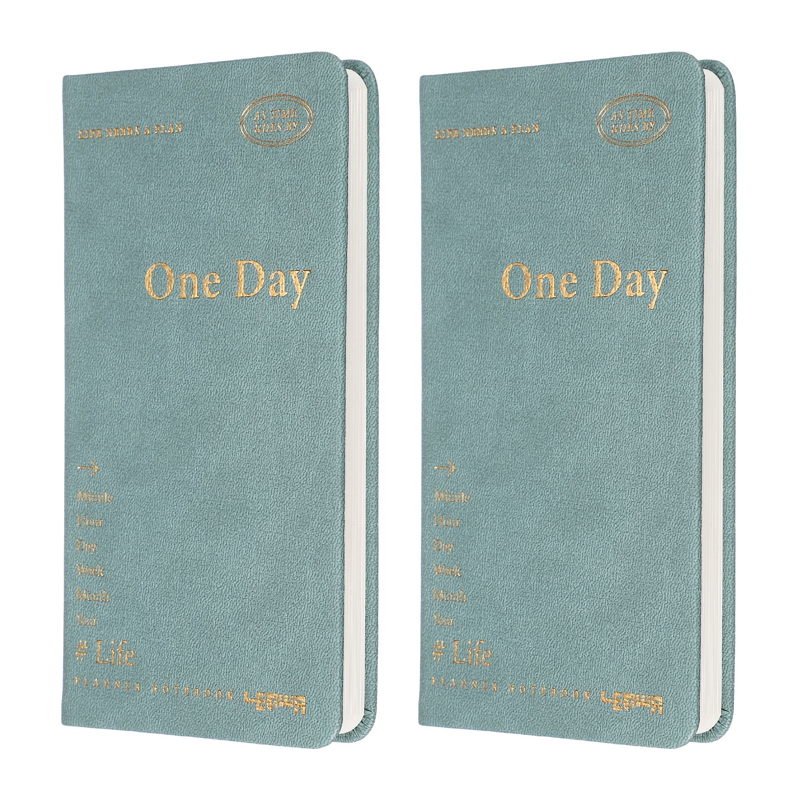 2Pcs Daily Planner Notebook, 7 x 3.8″ to Do Notebook, Green