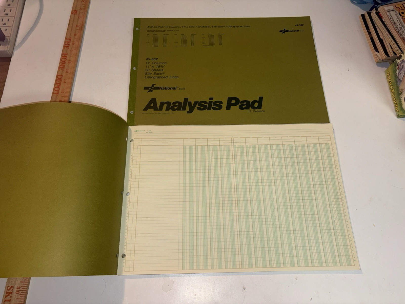 2 Vtg National 12 Column Analysis Pad 45-562 – 11” X 16 3/8” – 50 Sheets Unused