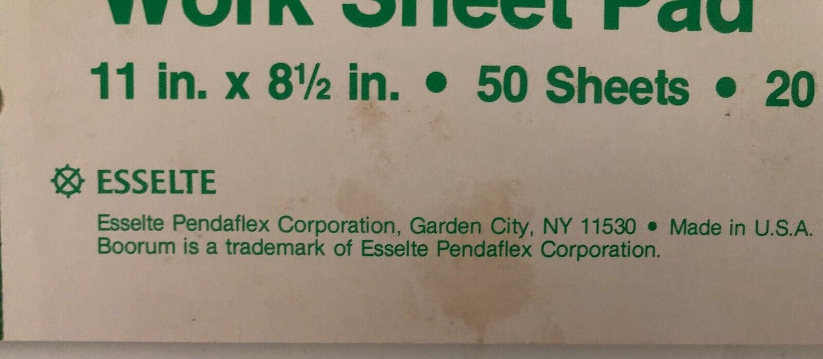 Vtg Boorum Columnar Acctg Work Sheet Pad 6 Column 8806 50 Sheets Blank Green Pgs