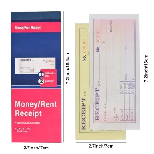 42 Pack Carbonless Receipt Books 2-Part 50 Sets Each for Small Business