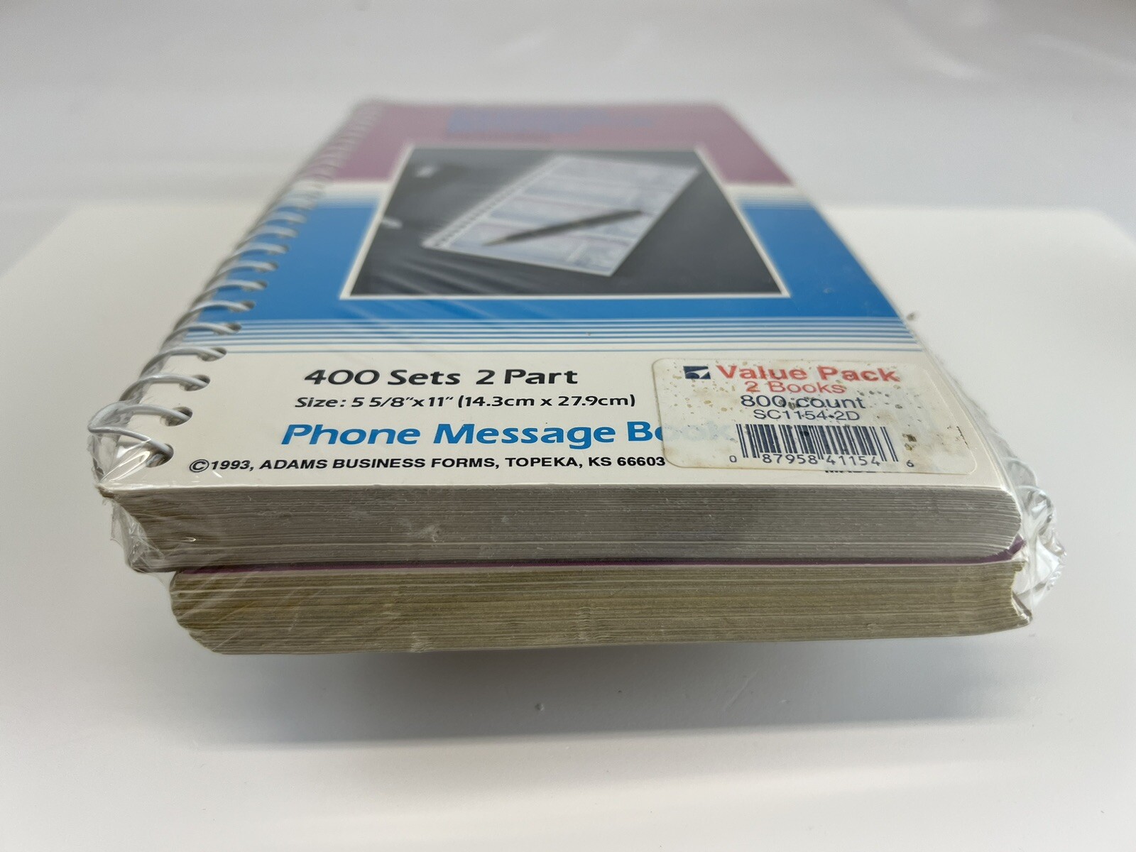 1993 Vintage ADAMS PHONE MESSAGE BOOK CARBONLESS-2 PACK=800 COUNT *NEW/SEALED*