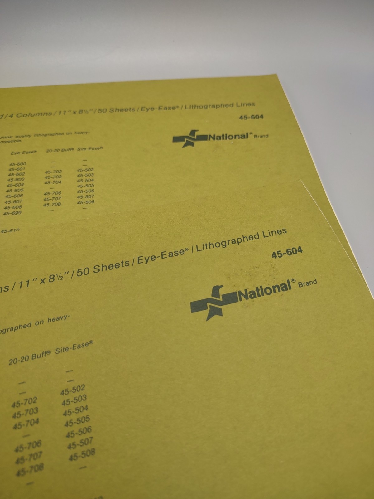X2 National Brand Analysis Pads 4 Column 45-604 VTG New 50 Sheets 11×8.5 Ledger
