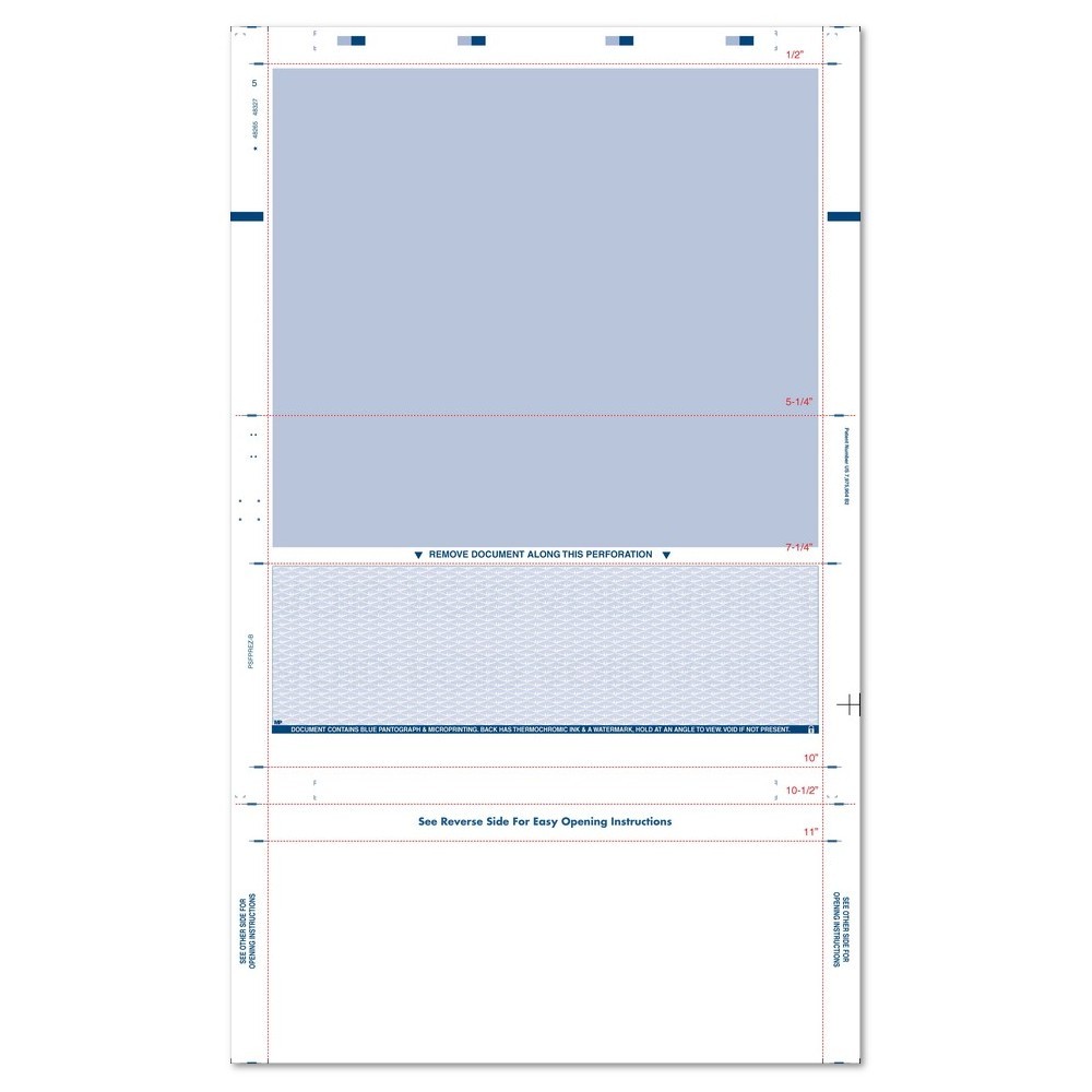 8-1/2″ x 14″ EZ Fold Check Blue (Box of 2000)