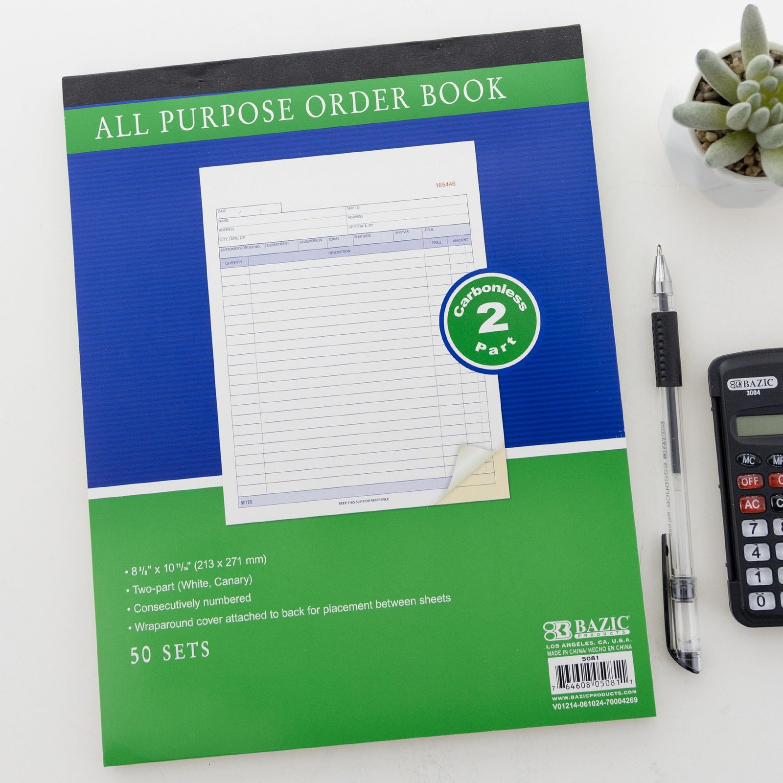 All Purpose Order Book, 50 Sets 8 3/8″ x 10 11/16″ 2Part Carbonless, White & …