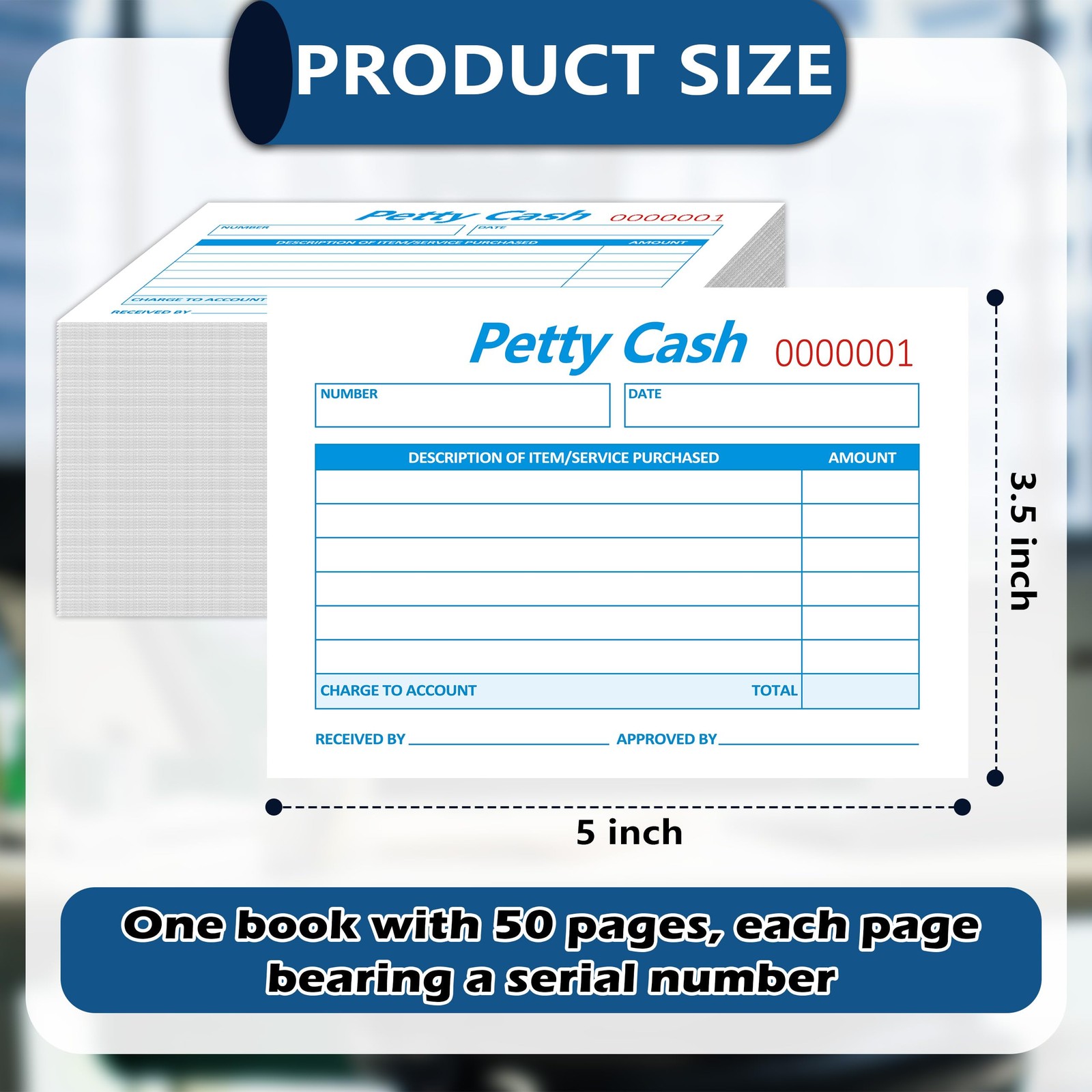 12 Pcs 600 Sheets Petty Cash Receipt Pad 3.5 x 5 Inch Rent Receipts Book…