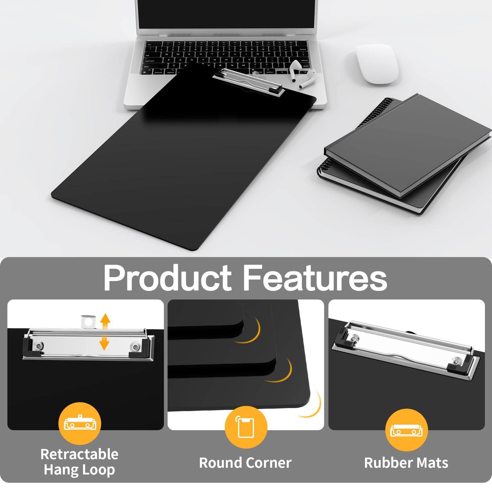 Juvealoe Legal Size Clipboard, 8.5 x 14 Black Clip Board legal size,