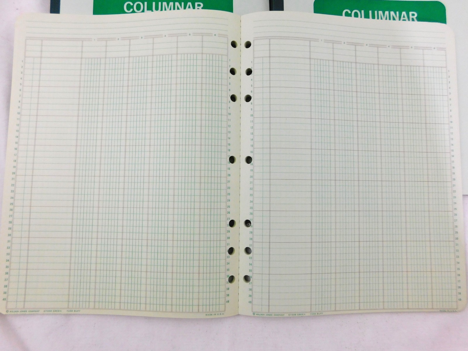 Wilson Jones Columnar Pad Ring Binder G7206 50 Sheets 11″ x 8.5″ 2 Sides 7 Books