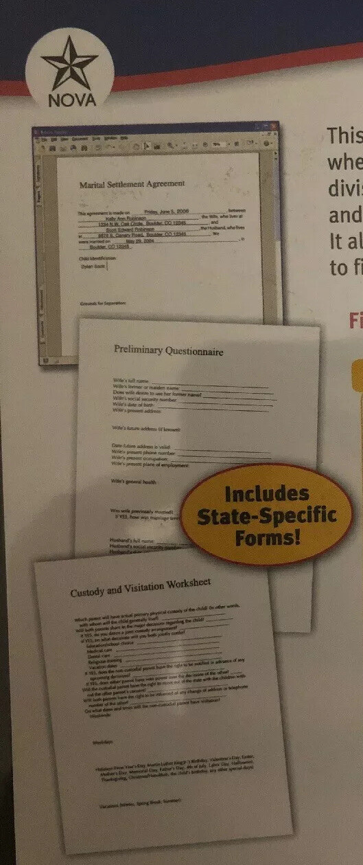SHIPN24H-Adams ALC601 File For Divorce CD, Manual and Forms on CD RARE-BRAND NEW