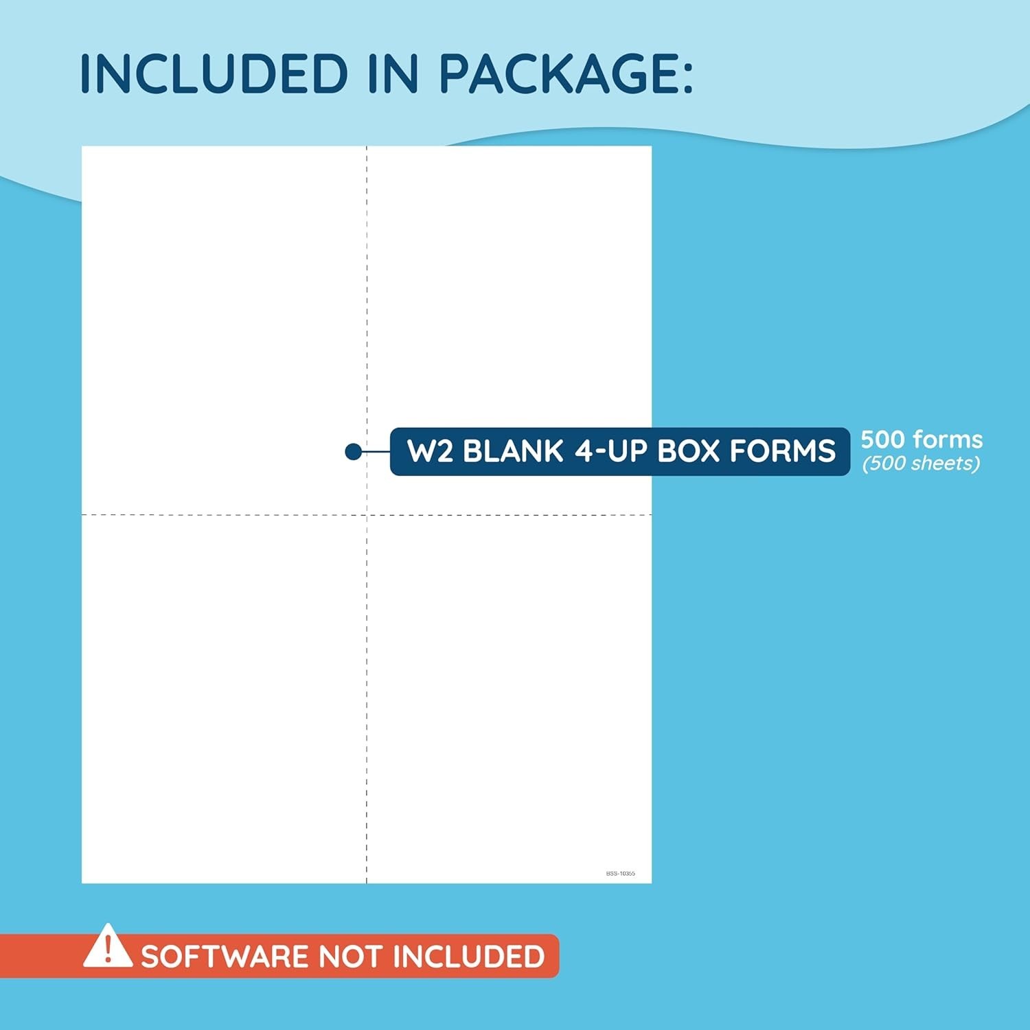 Blank 2019 W2 4 UP Tax Forms, 100 Employee Forms