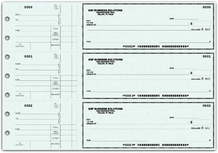 Manual Business Checks with Side Stub Logo Included Color Choice- 250 Checks