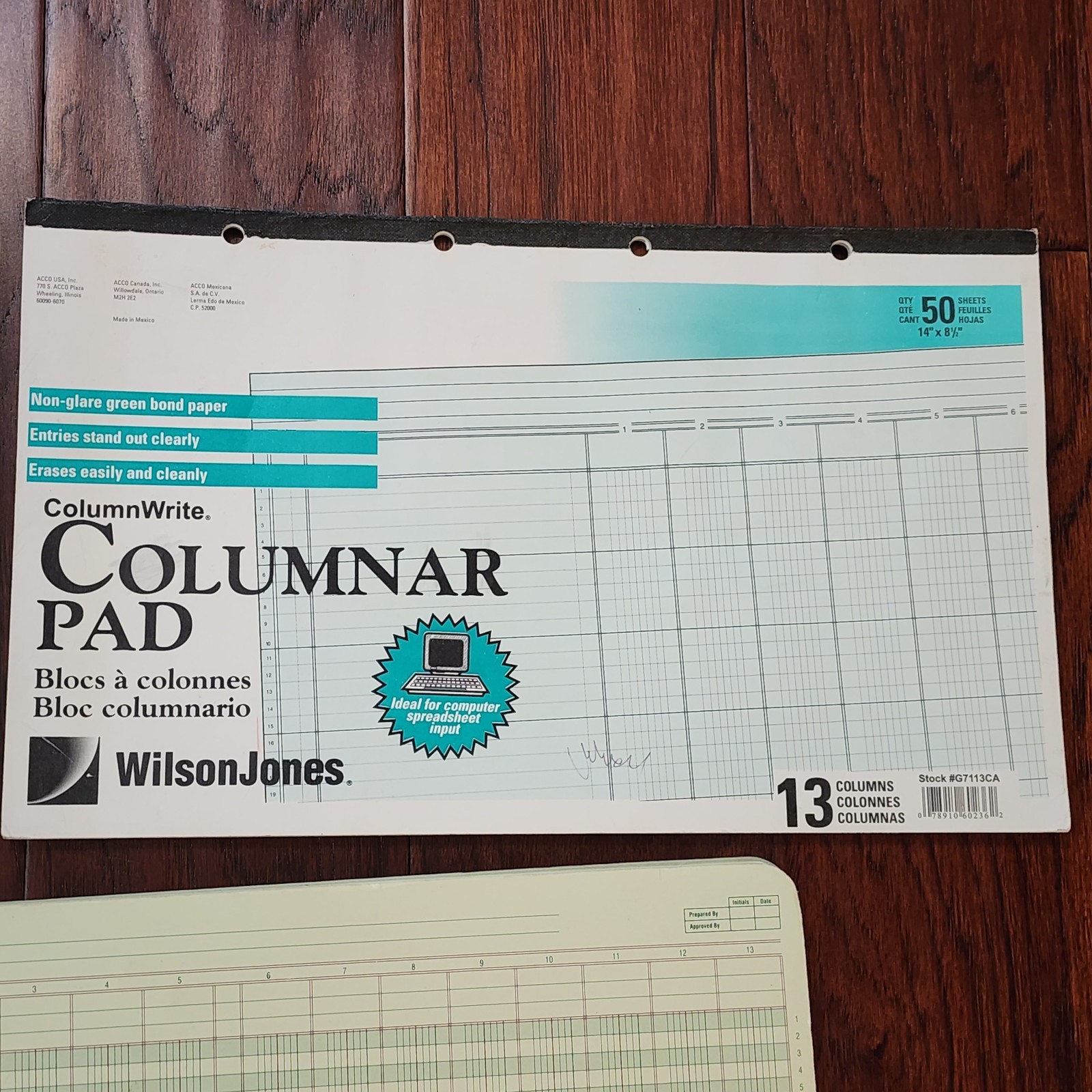 LOT of 6 Accounting Column Pad Analysis. Wilson Jones 13, Mead 13, National 12 *