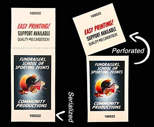Printable Raffle and Event Tickets (Numbered) – 50 8.5 x 11 inches, White