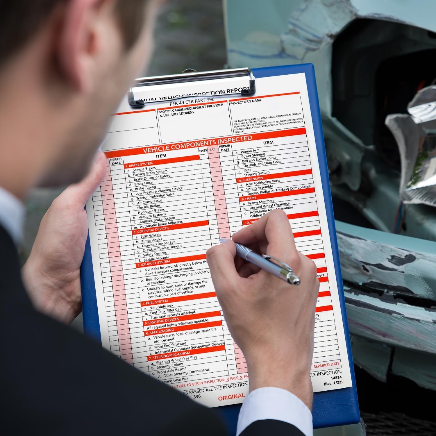 10 Pack Annual Vehicle Inspection Report Form, 10 Pack FMCSA Inspection Labels