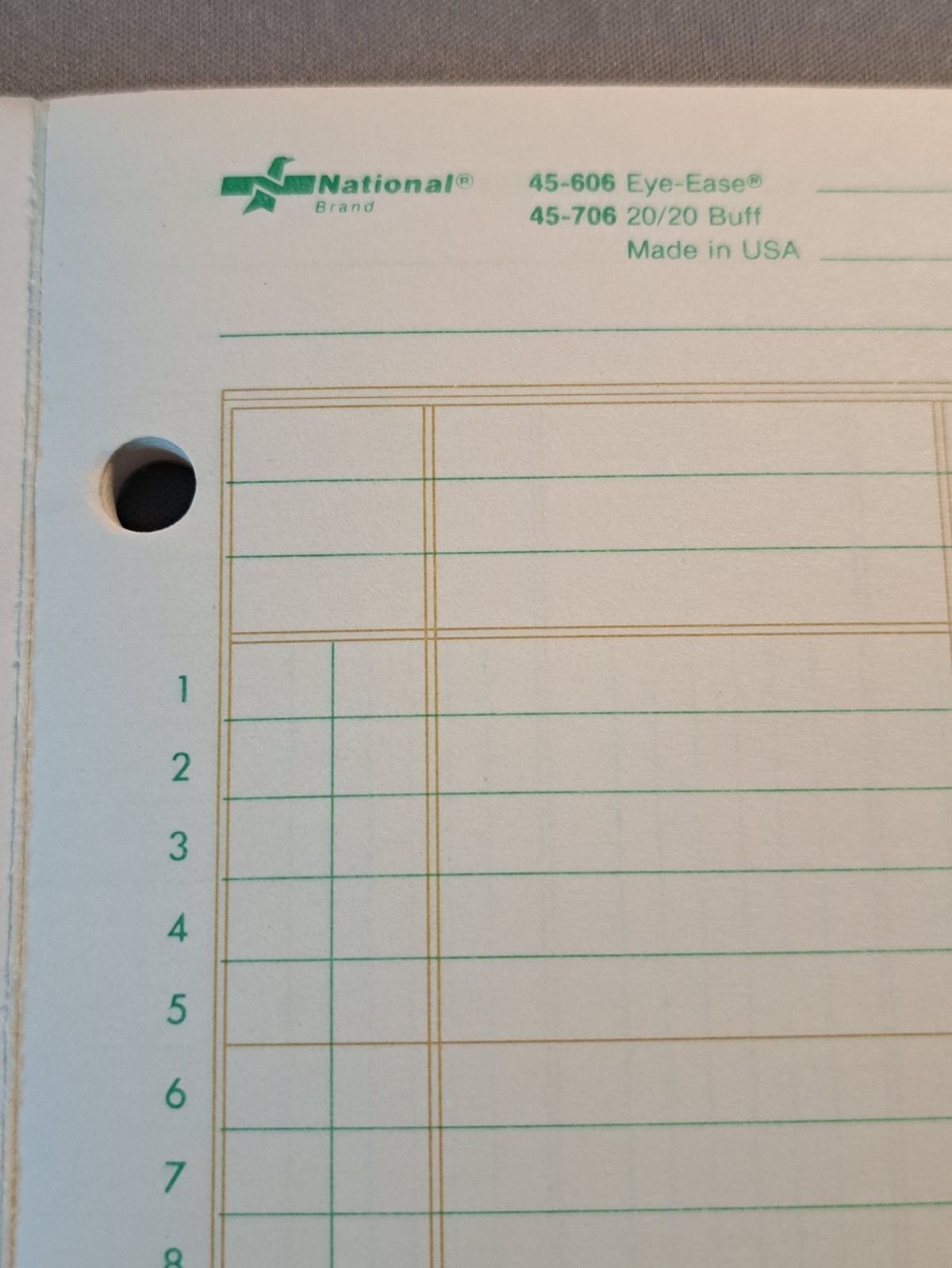 National Brand Analysis Pad 6 Columns 45-606 Eye-Ease 11″ x 8.5″ LOT OF 2