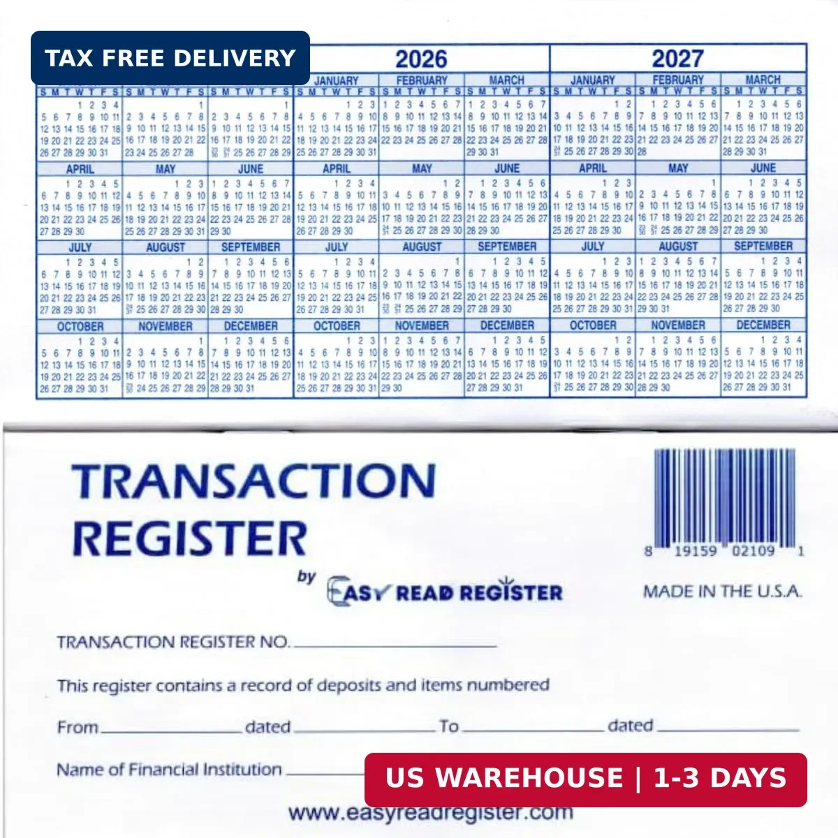 Easy Read Register 12 Check registers for Personal Checkbook – Checkbook Ledger