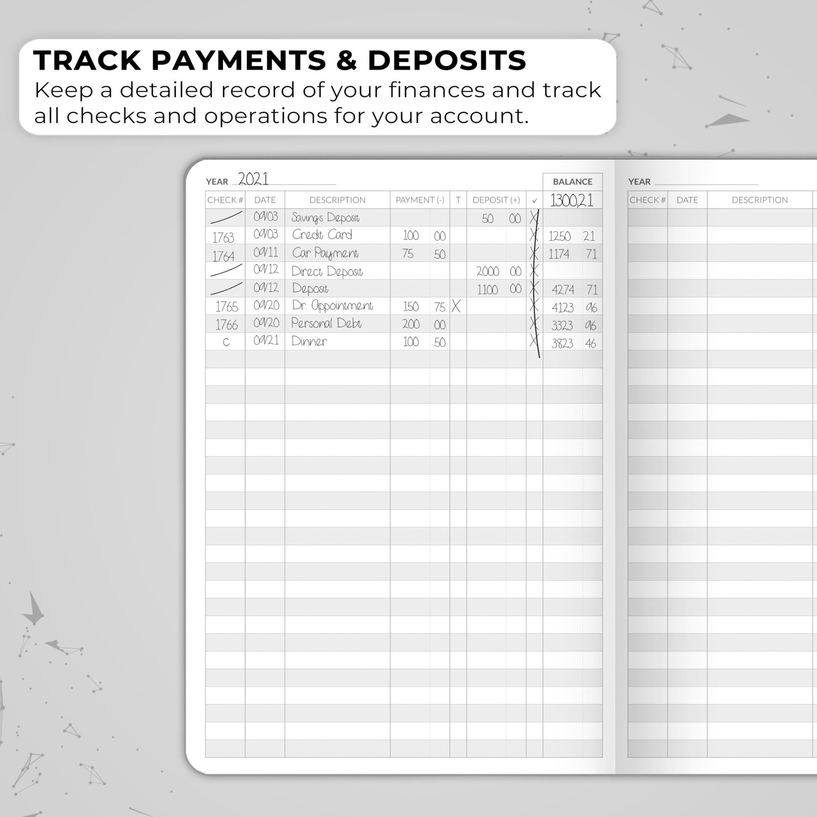 Skyline Check Register – Accounting Ledger Log Book for Income & Expenses – T…