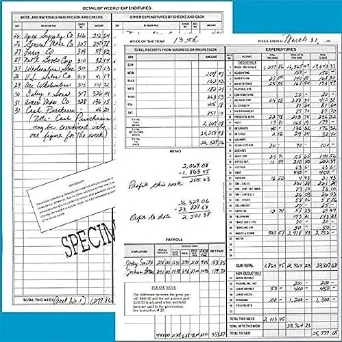 Dome DOM600 – Bookkeeping Record Book 128 Pages 9x11in. Brown Weekly Ledger Pad