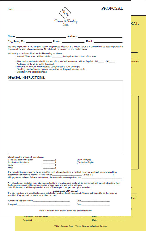 Printed 2-Part Carbonless Forms, Legal Size 8.5 x 14, Custom NCR Sets, black ink