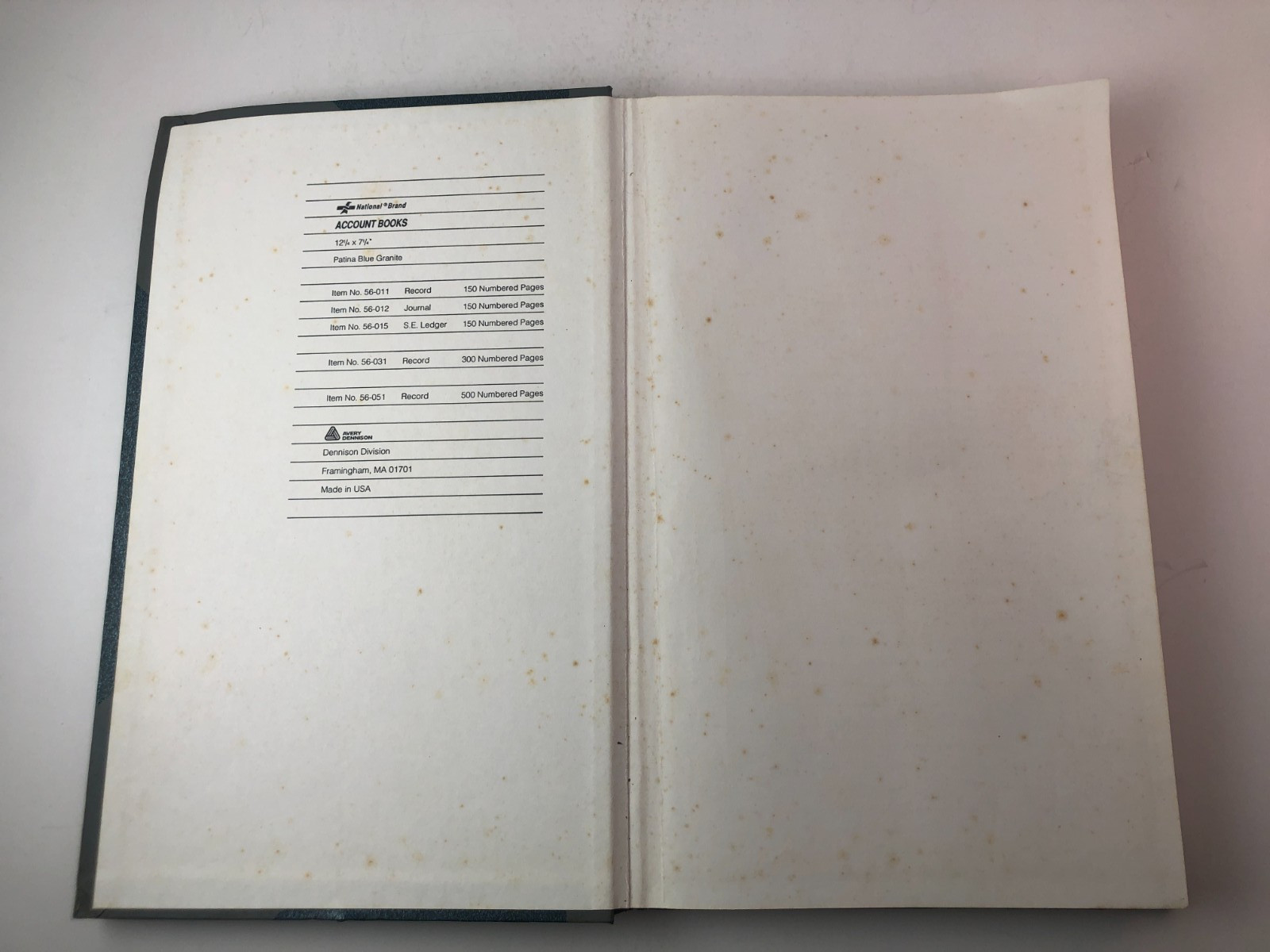 National Account Record Book Granite Series 12 1/4 x 7 1/4 Hardbound Ledger