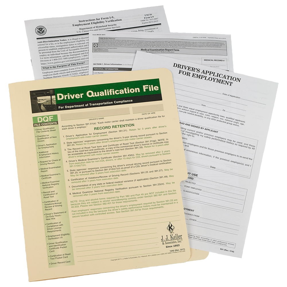 J. J. Keller Driver Qualification File Packet 5-pk. – 9.5″ x 11.75″ – Includes