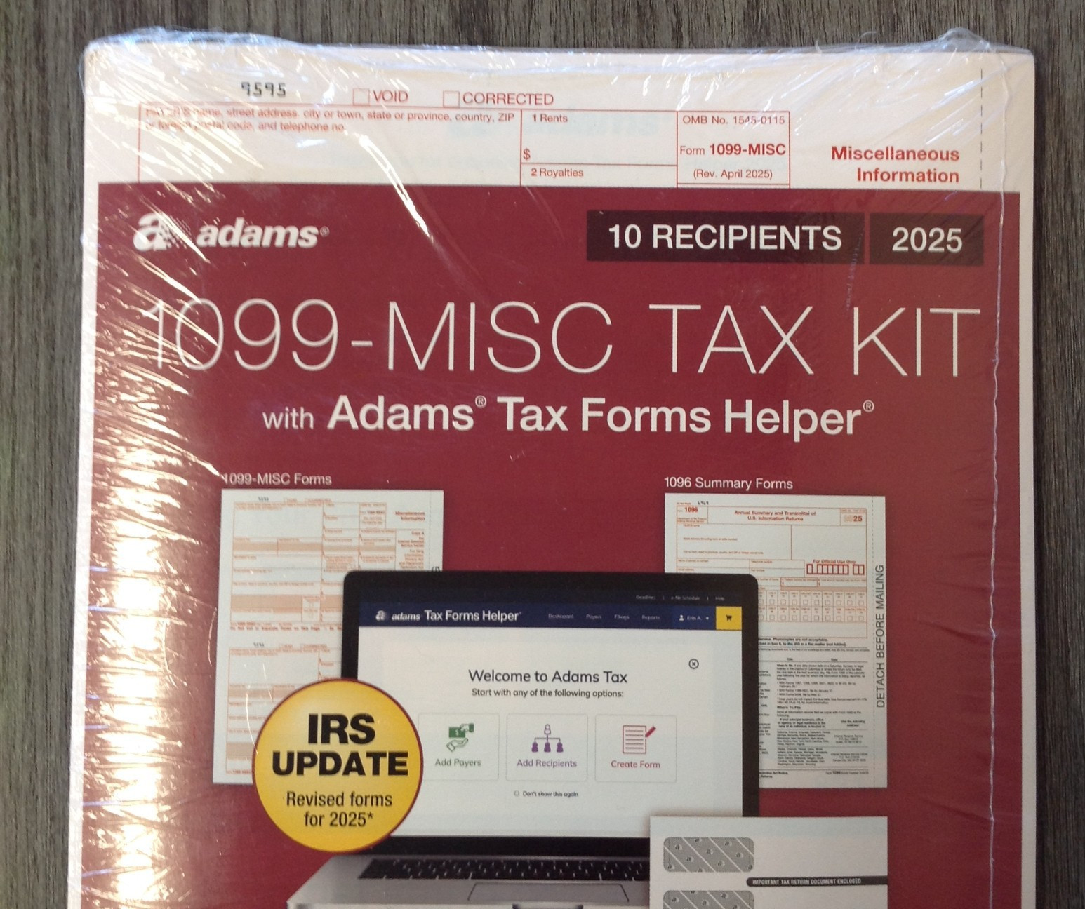 2025 Adams 1099-MISC 4-Part Tax Forms Plus 1096 22907KIT Print Mail eFile NEW