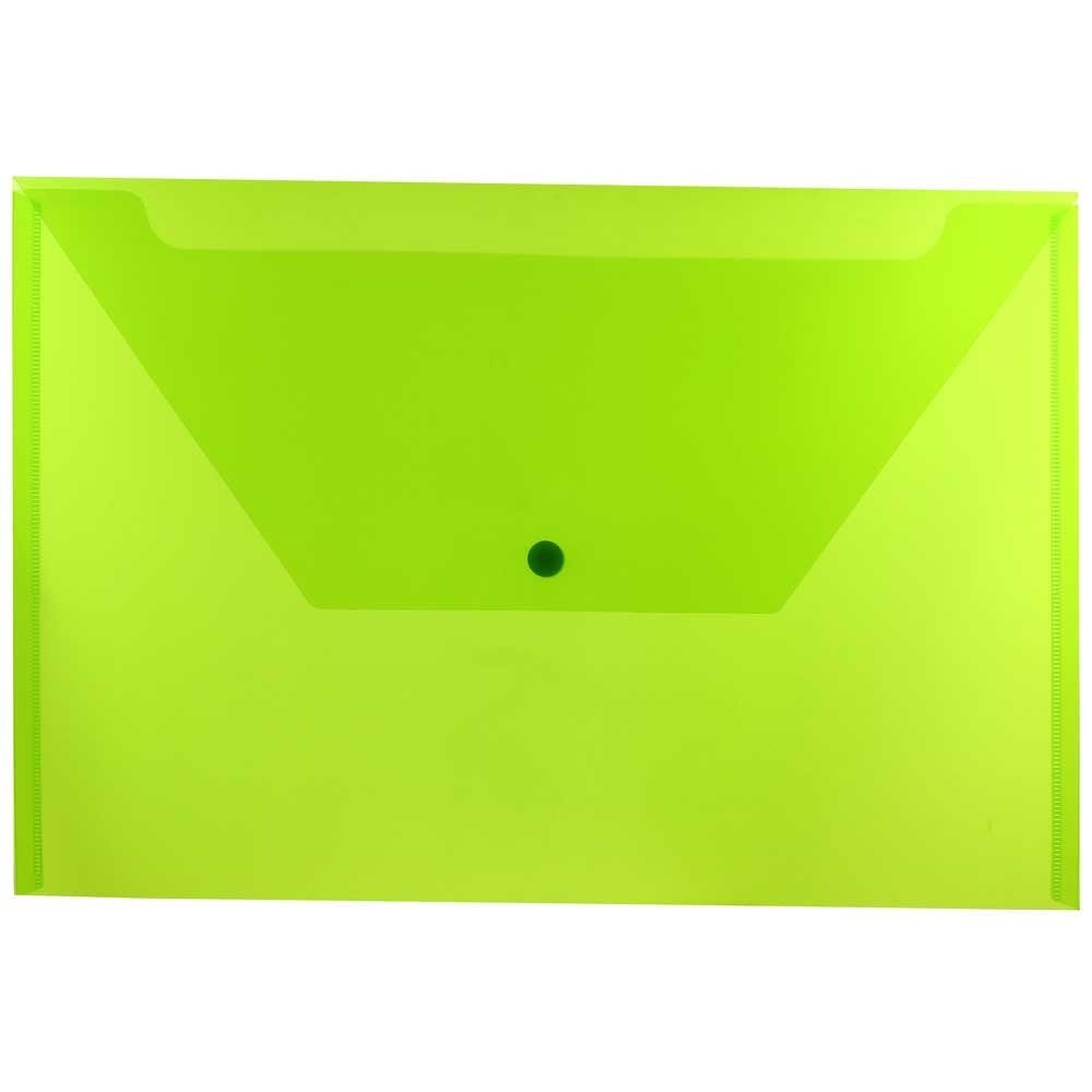 JAM PAPER Plastic Envelopes with Snap Closure – Legal Size, Assorted 6 Pack