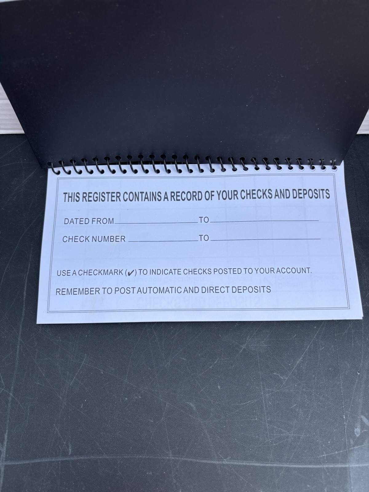 Large Print Check Register/Checkbook Register Spiral Bound 10” x 5”