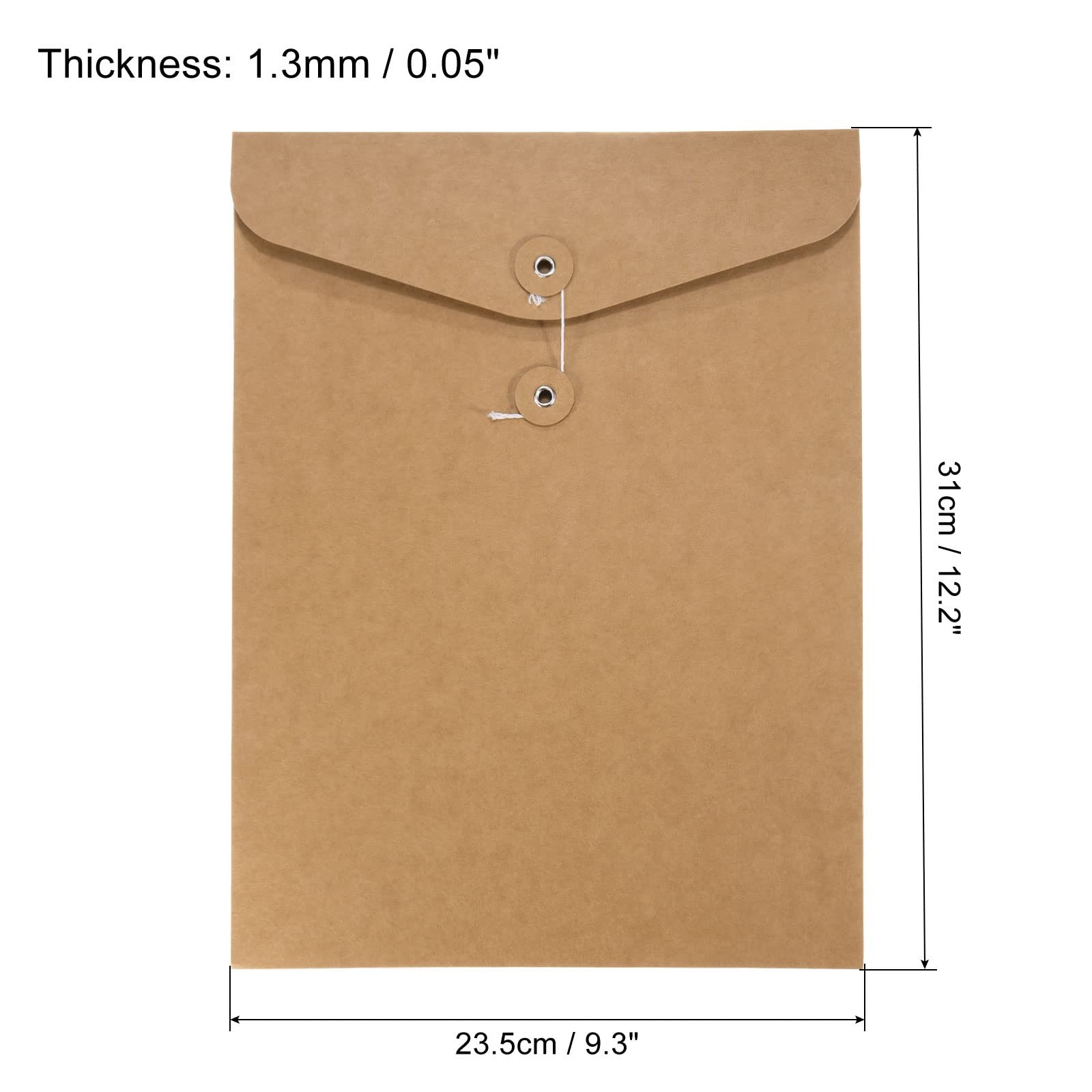 PATIKIL String File Folders 10 Pack A4 Size Document Letter Medium, Brown