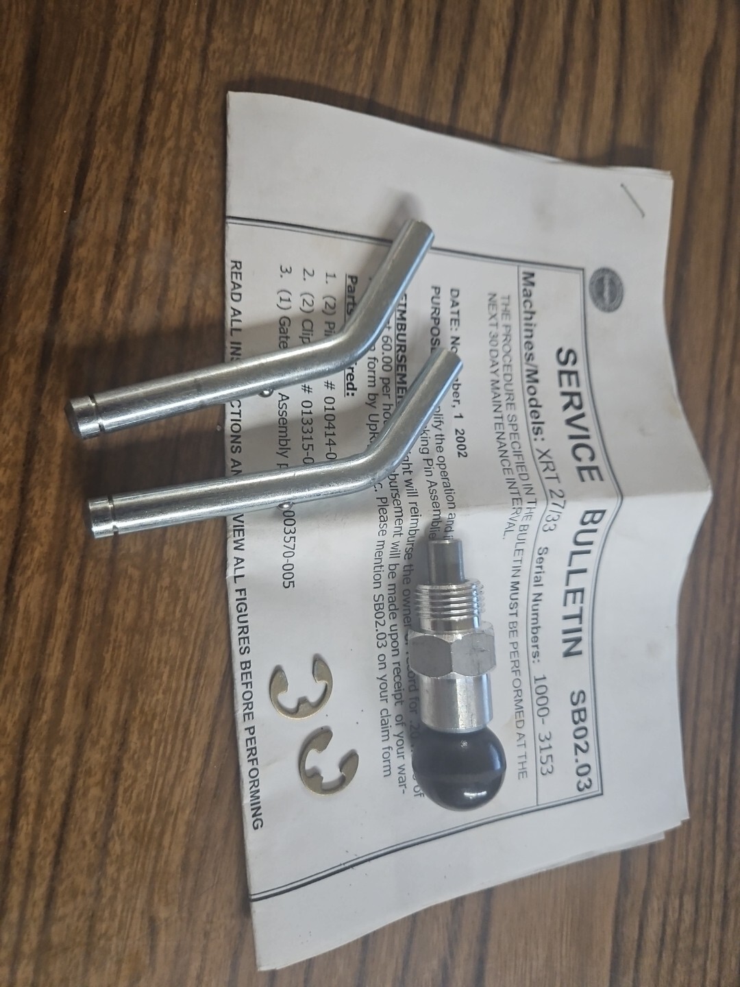 UpRight Service Bulletin SB02.03(WH112)