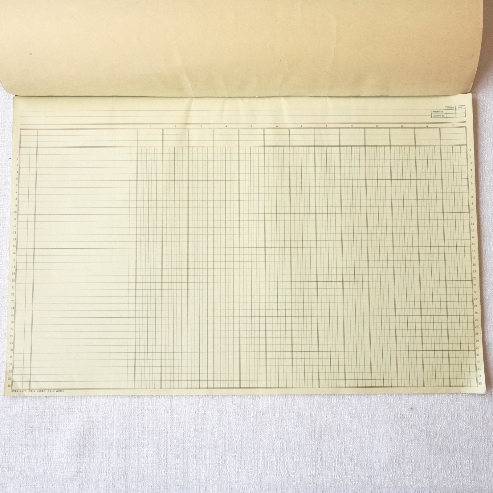 Vintage Boorum & Pease 8913 Columnar Pad 13 Column Ledger Accounting Sheets