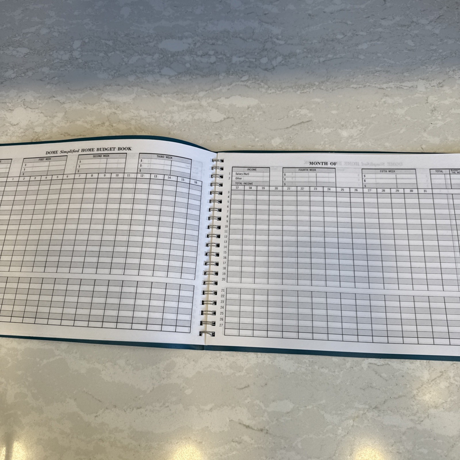 Dome Bookkeeping Record Book Undated Monthly Weekly & Home Vintage Style