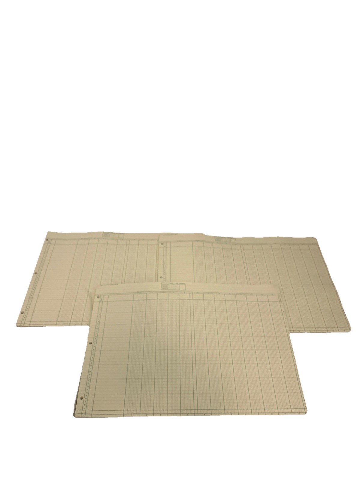 Wilmer Service Line P-574-B columnar pads – 13 column Green Cross Ruled – 3 Pads