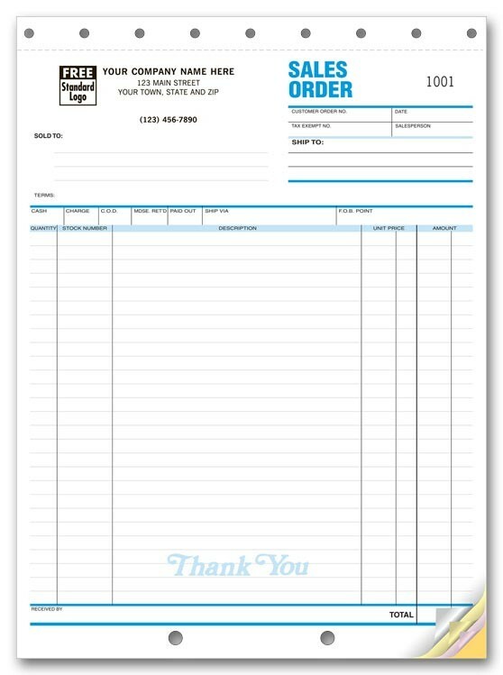 1000 Classic Collection Large Sales Order, Nebs/Deluxe No. 53, 2 Part Carbonless
